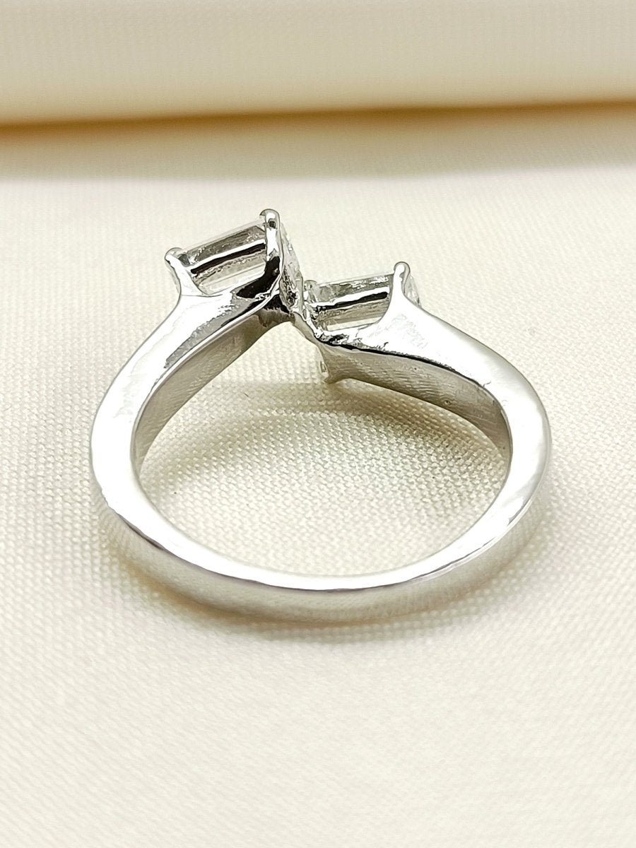 Indira 92.5 Silver Swarovski Stone Finger Ring - House of Sarvati LLC