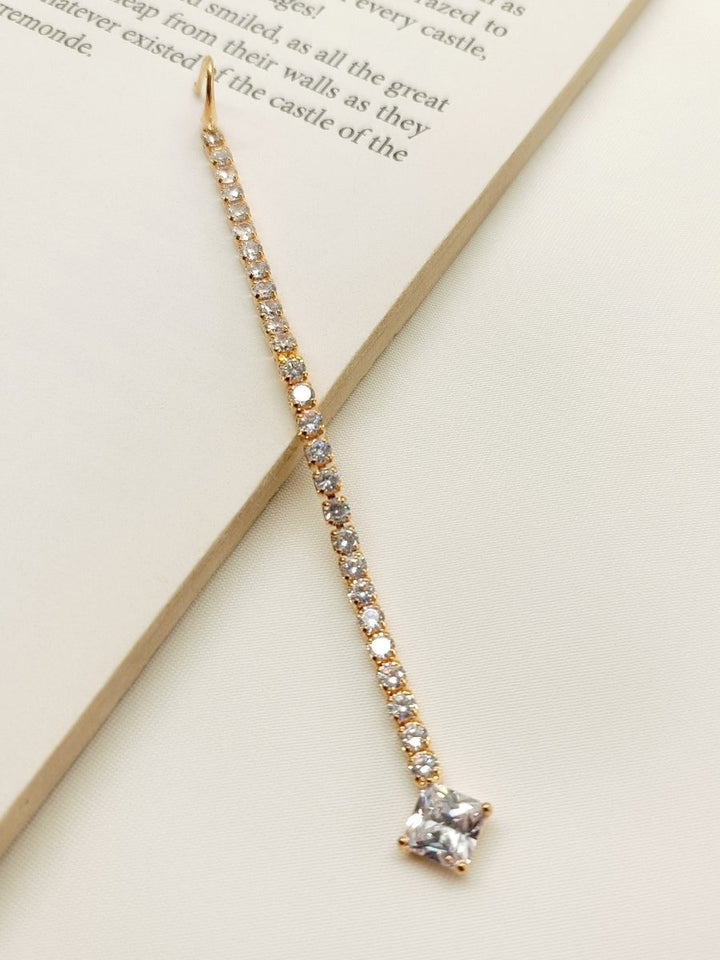 Infinity White American Diamond Maang Teeka - House of Sarvati LLC
