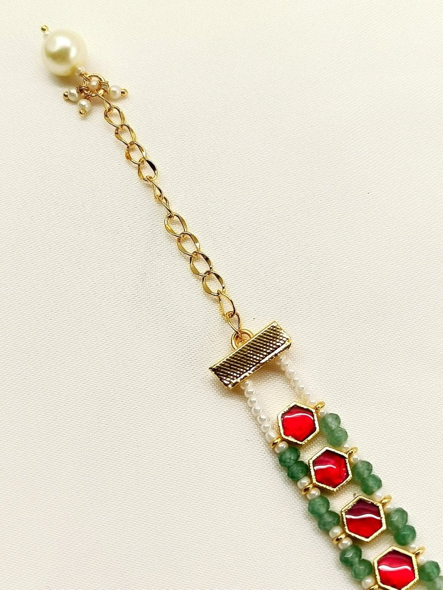 Ipshita R & G Kundan Bracelet - House of Sarvati LLC