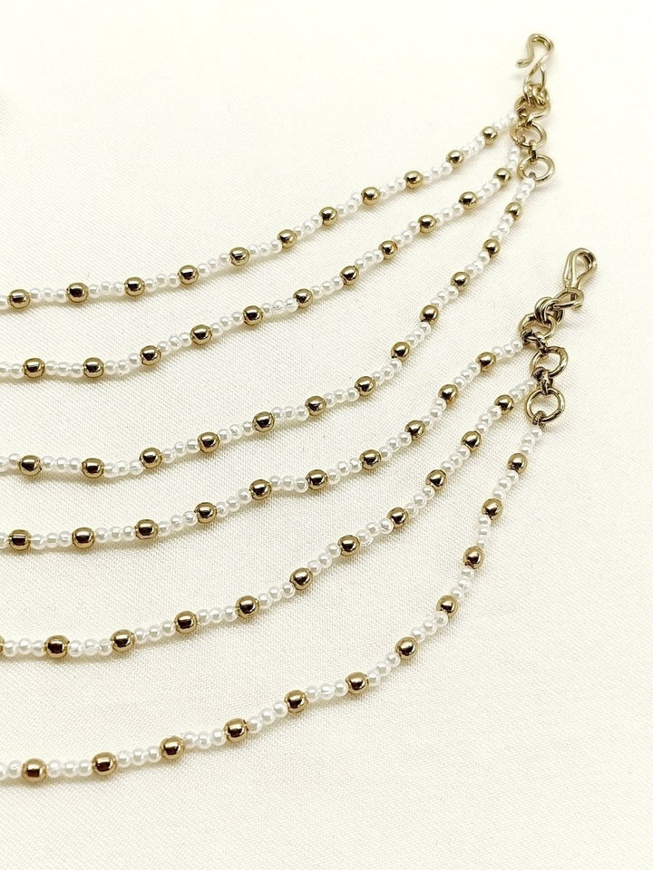 Iravati White Traditional Ear Chain - House of Sarvati LLC
