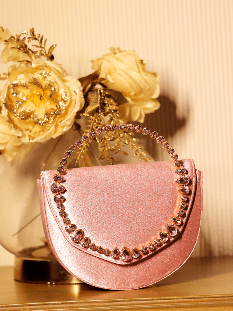 Irya Baby Pink Evening Clutch - House of Sarvati LLC