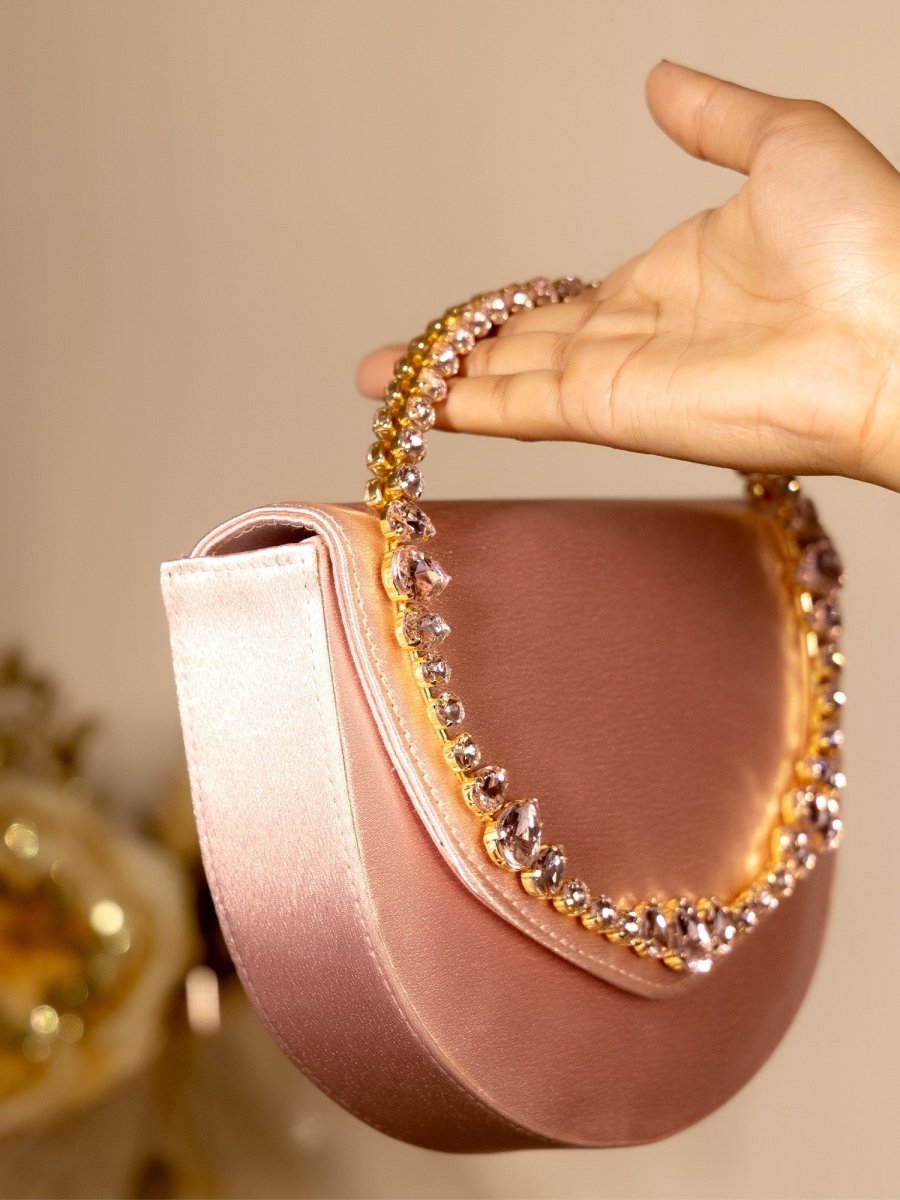 Irya Baby Pink Evening Clutch - House of Sarvati LLC