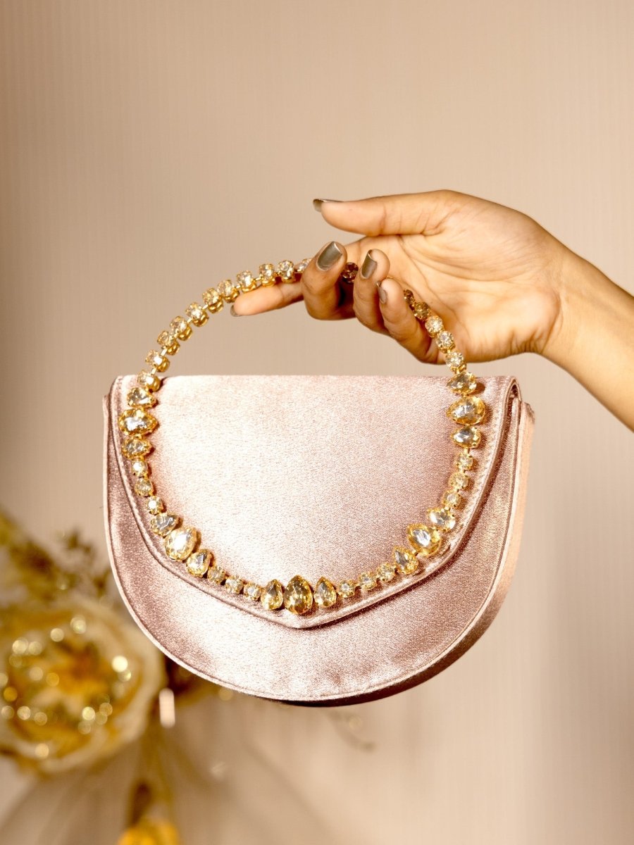 Irya Baby Pink Evening Clutch - House of Sarvati LLC
