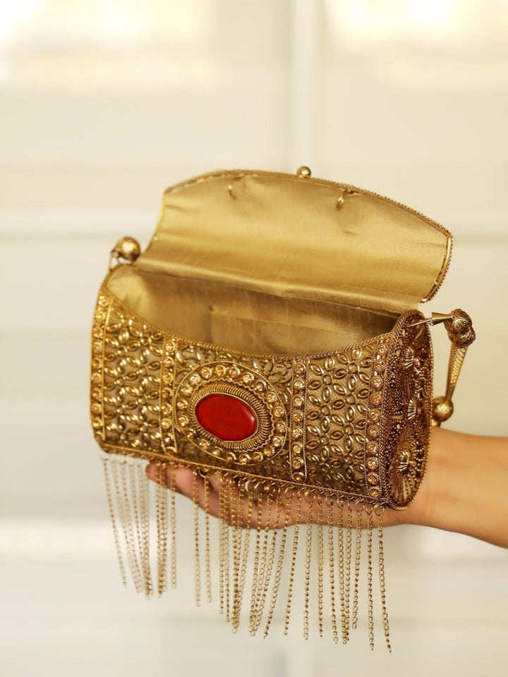 Isla Golden Evening Clutch - House of Sarvati LLC