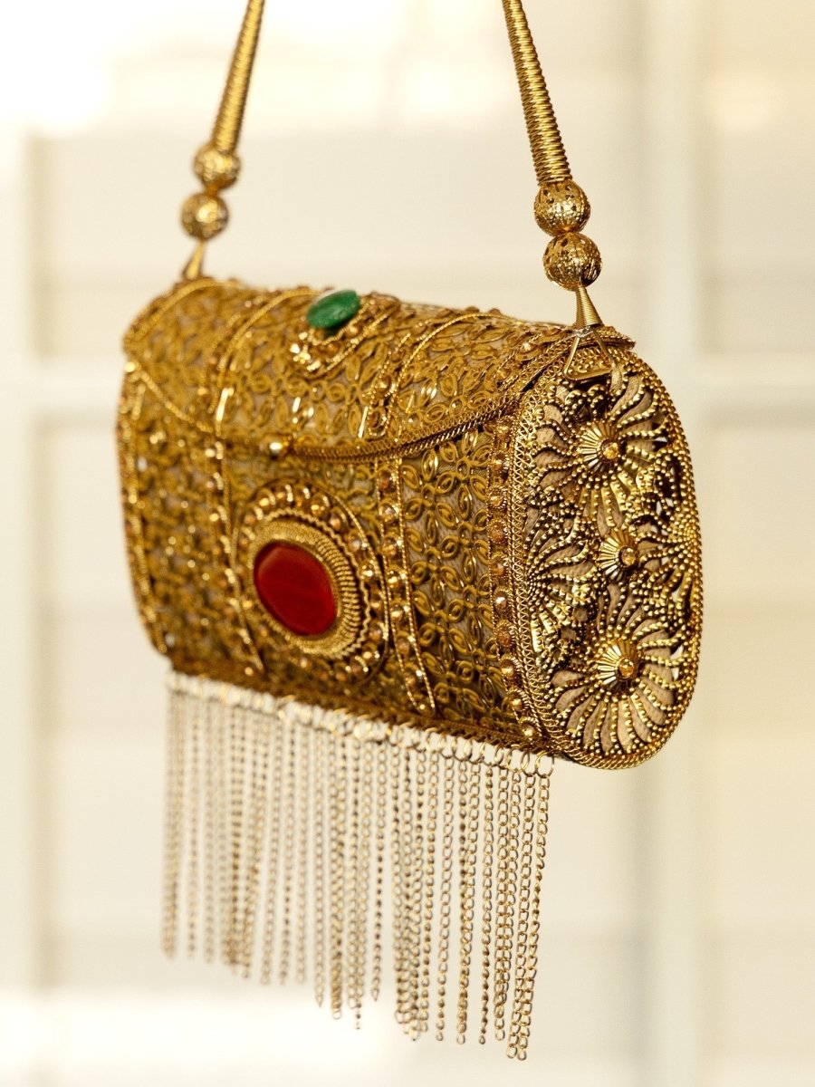 Isla Golden Evening Clutch - House of Sarvati LLC