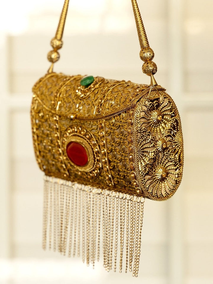 Isla Golden Evening Clutch - House of Sarvati LLC