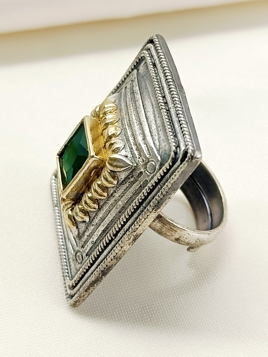 Jacki Green Oxidized Finger Ring - House of Sarvati LLC