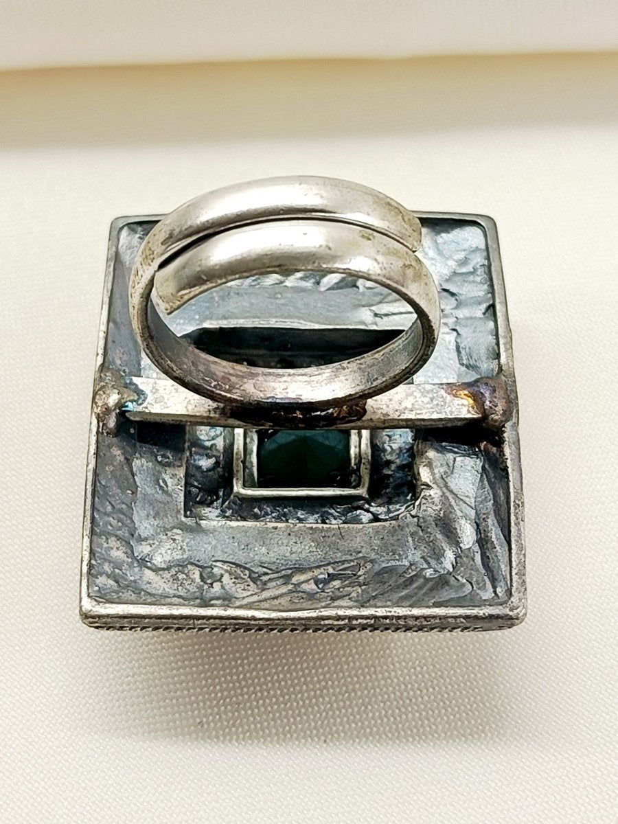 Jacki Green Oxidized Finger Ring - House of Sarvati LLC
