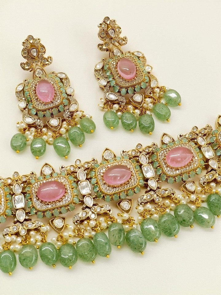 Jamuna P&G Kundan Choker Set - House of Sarvati LLC