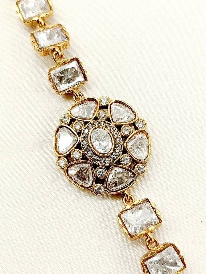Jannat White Kundan Bracelet - House of Sarvati LLC