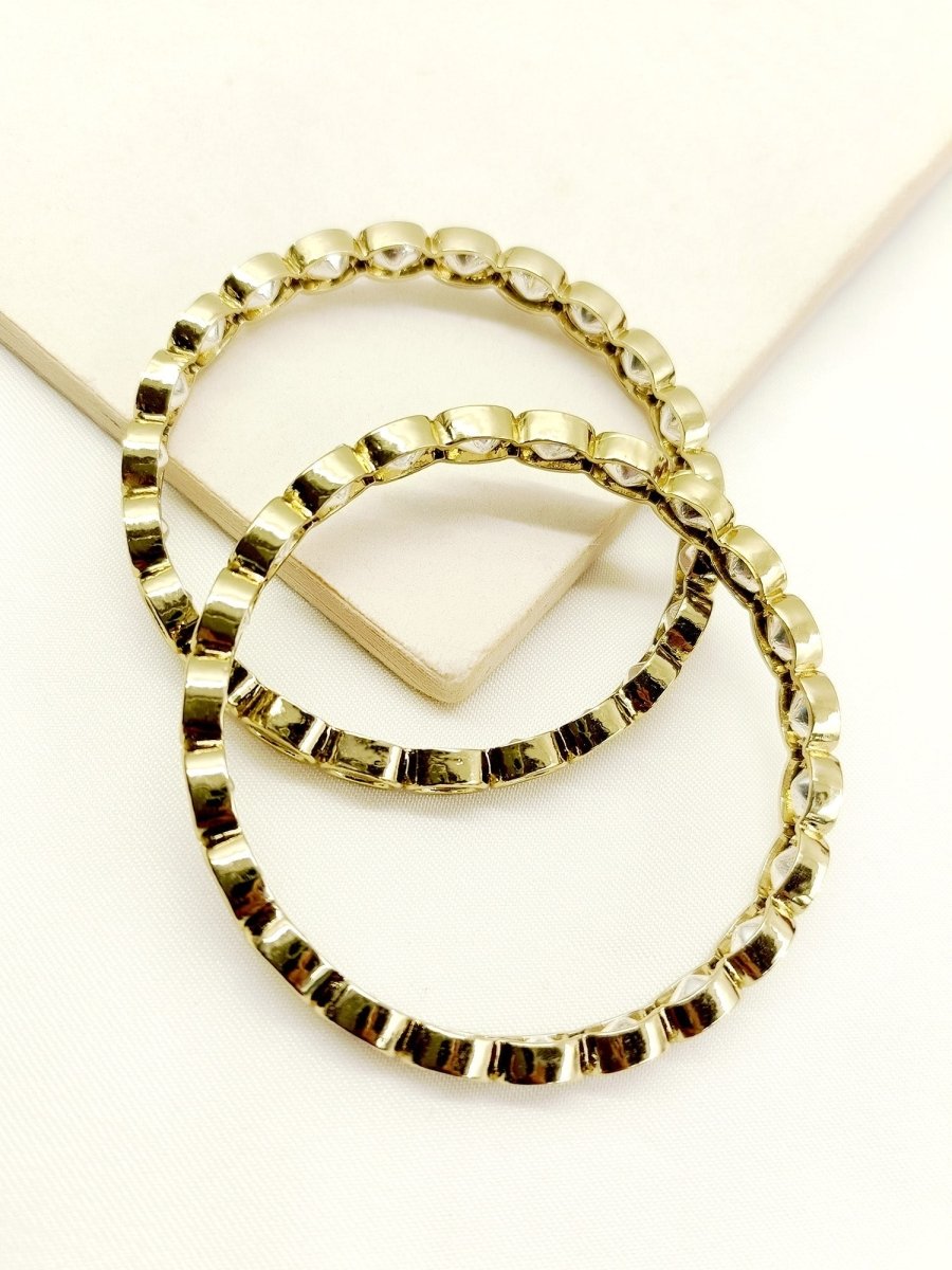 Judith White Kundan Bangle Set Of 2 - House of Sarvati LLC