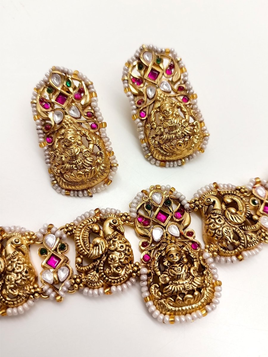 Kashifa M & G Antique Temple Choker Set - House of Sarvati LLC
