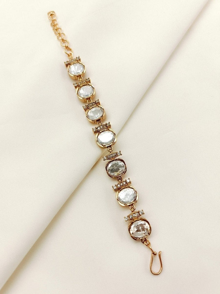 Kaya White Kundan Bracelet - House of Sarvati LLC