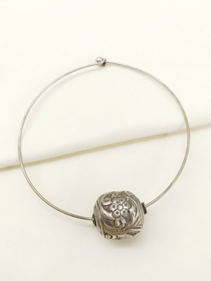 Kia German Silver Oxidized Hasli Style Neckpiece - House of Sarvati LLC