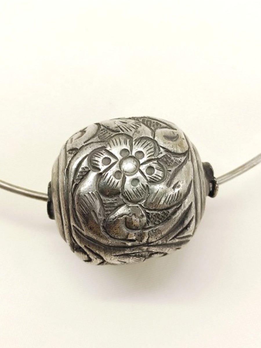 Kia German Silver Oxidized Hasli Style Neckpiece - House of Sarvati LLC