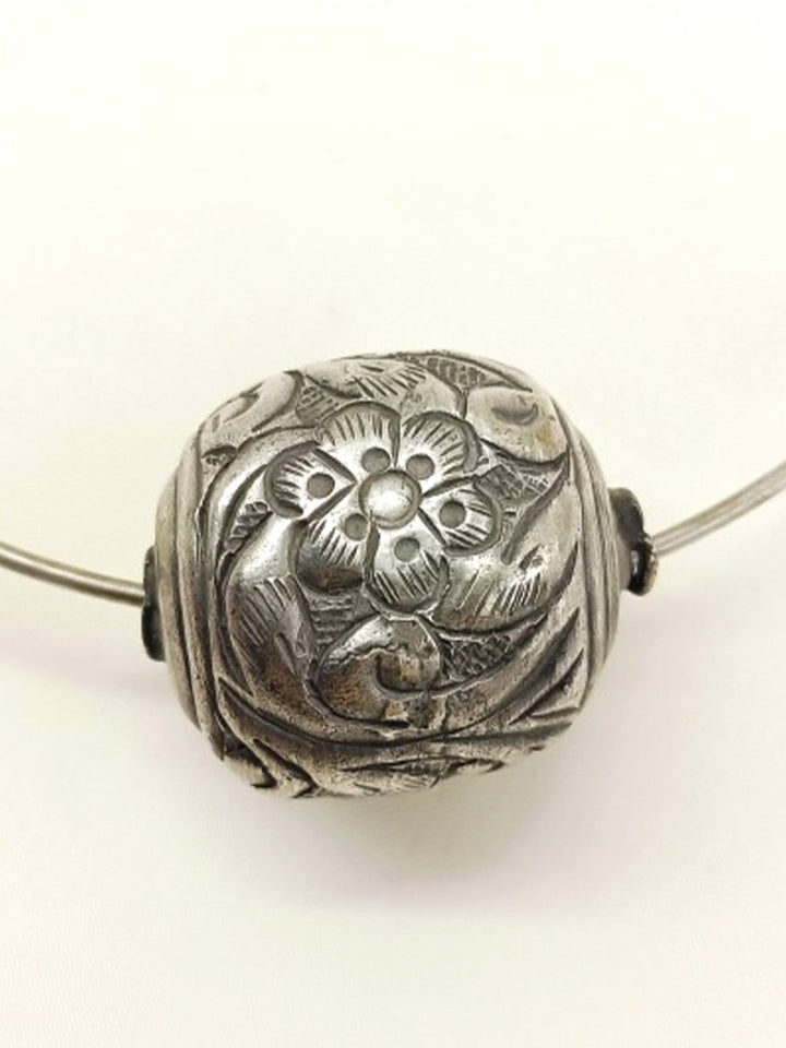 Kia German Silver Oxidized Hasli Style Neckpiece - House of Sarvati LLC