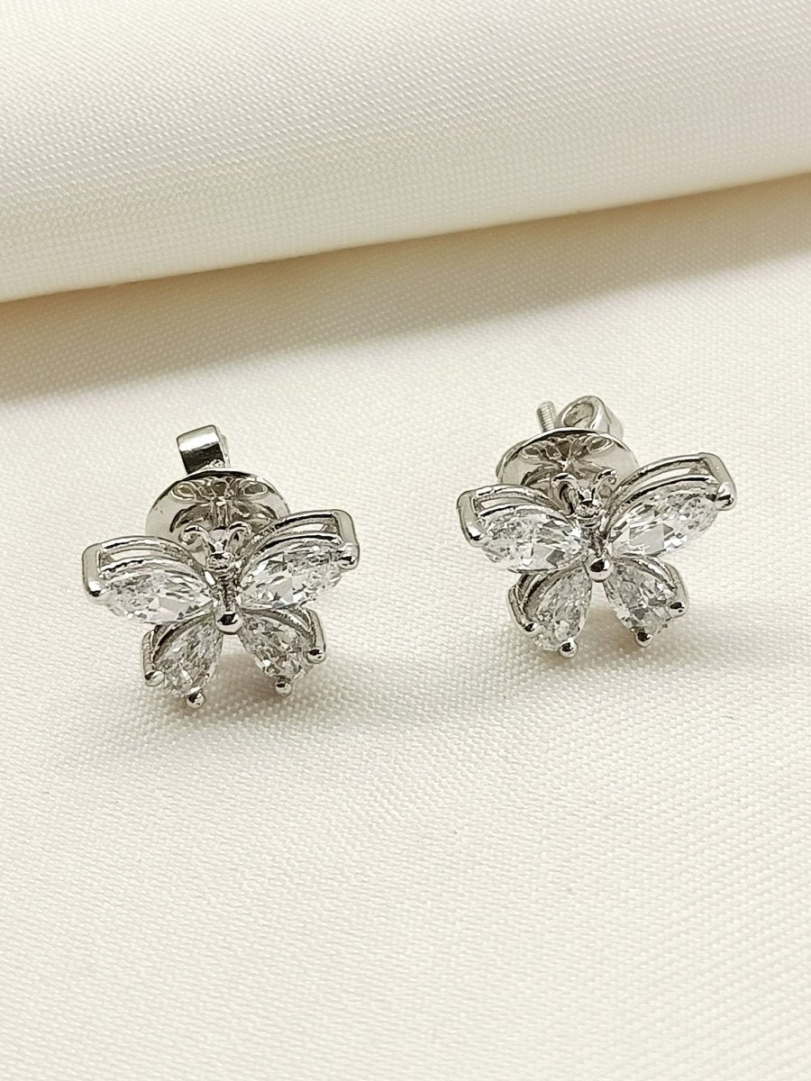 Kiara 92.5 Silver Swarovski Stone Tops - House of Sarvati LLC