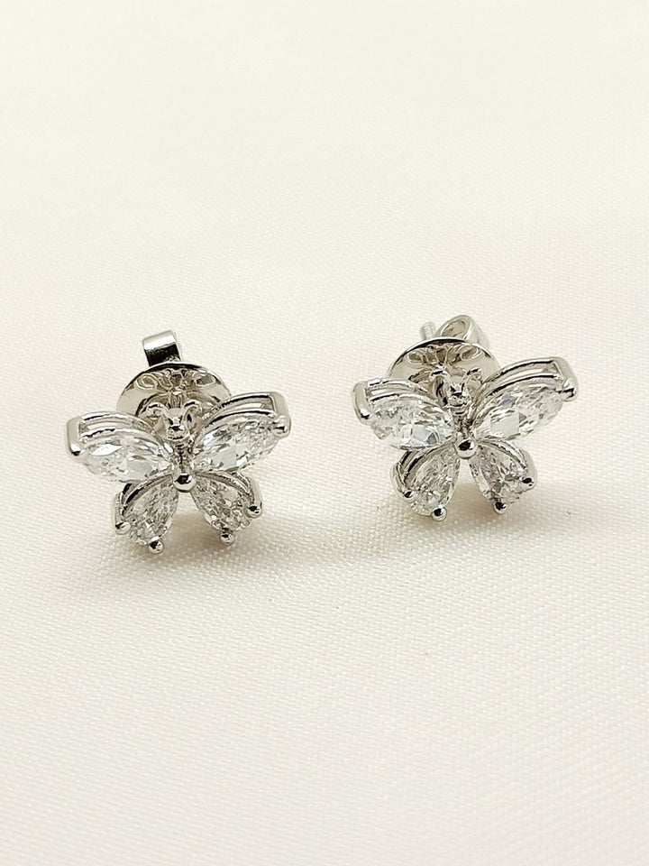 Kiara 92.5 Silver Swarovski Stone Tops - House of Sarvati LLC