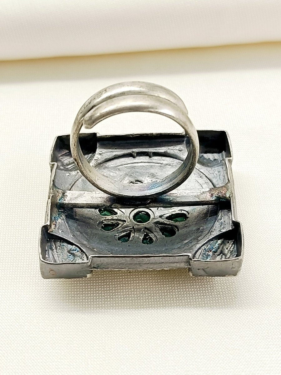 Kim Green Oxidized Finger Ring - House of Sarvati LLC