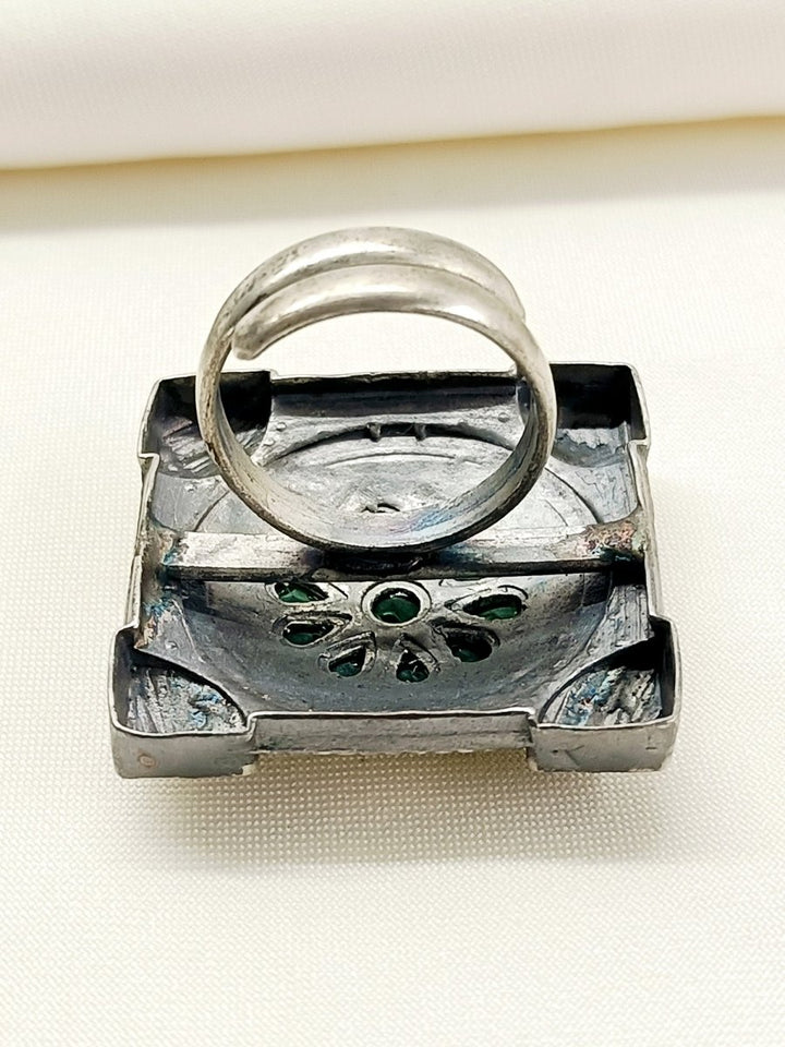 Kim Green Oxidized Finger Ring - House of Sarvati LLC