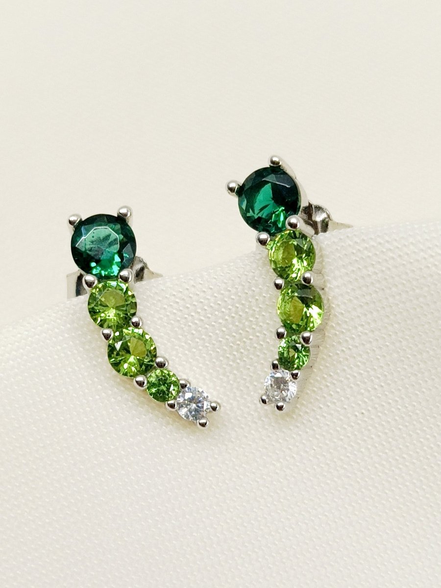 Kohinur Green 92.5 Silver Swarovski Stone Tops - House of Sarvati LLC