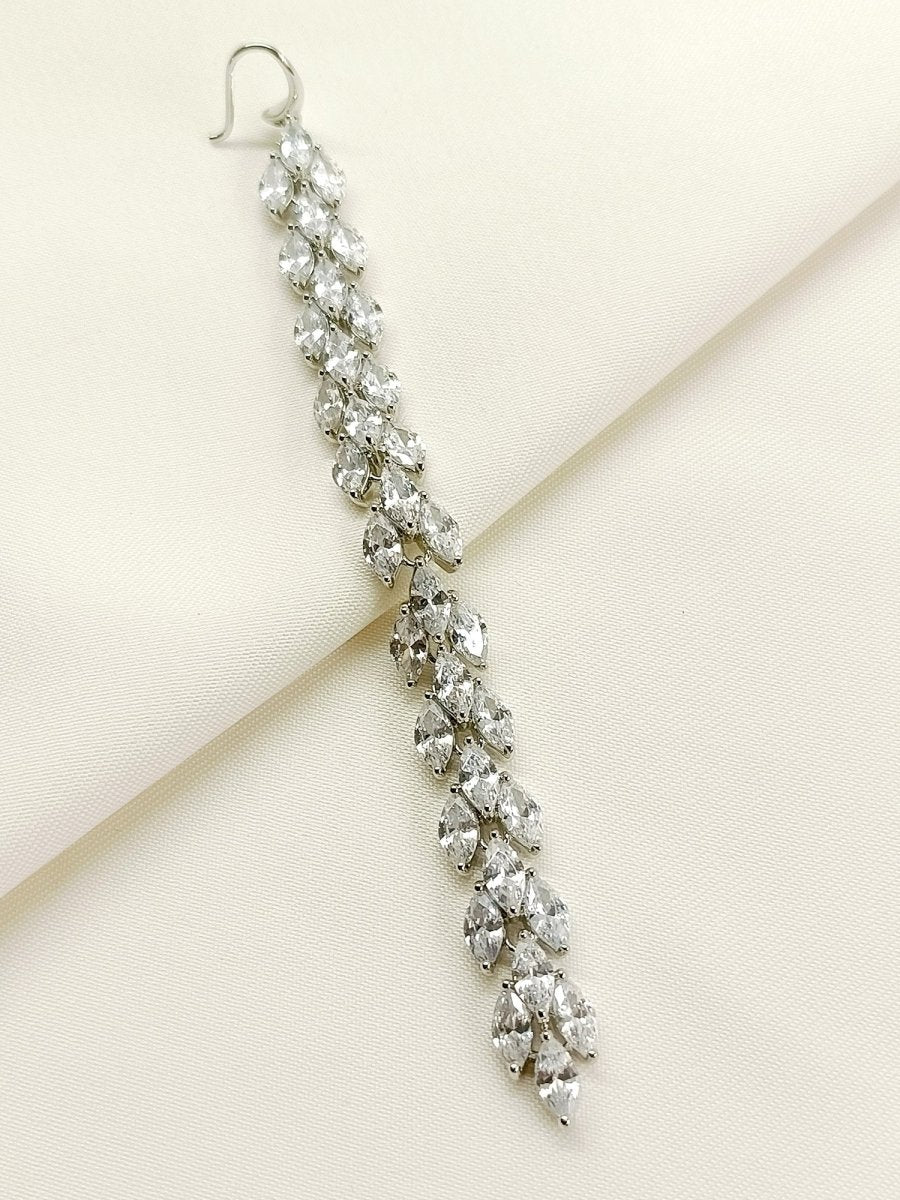 Komal White American Diamond Teeka - House of Sarvati LLC
