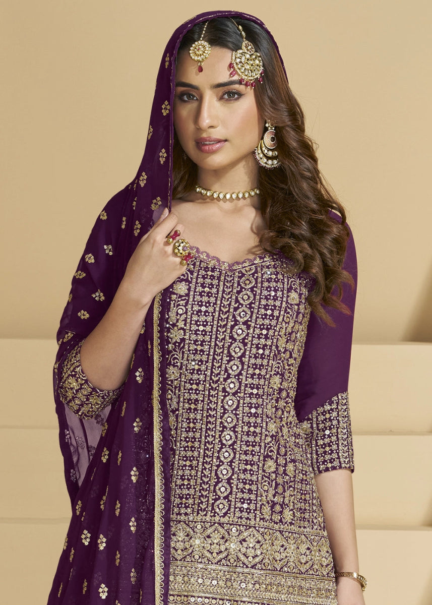 Light Turquoise Green Lehenga Choli in Georgette with Swarovski & Threadwork - House of Sarvati LLC