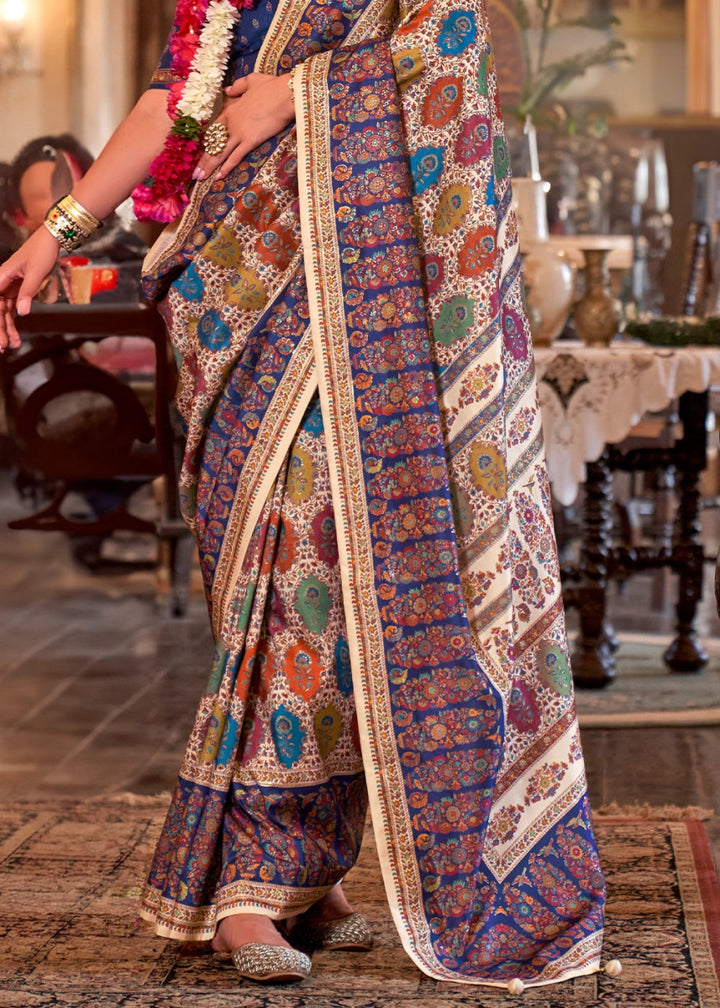 Luxurious Cream White Zari Woven Banarasi Silk Saree - House of Sarvati LLC