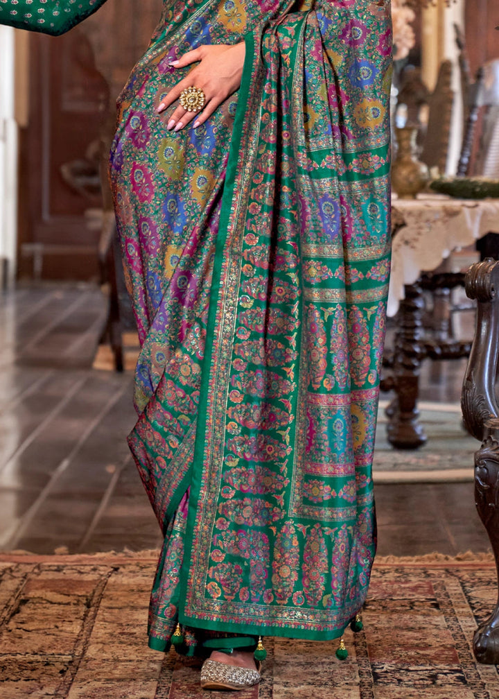 Luxurious Jade Green Zari Woven Banarasi Silk Saree - House of Sarvati LLC