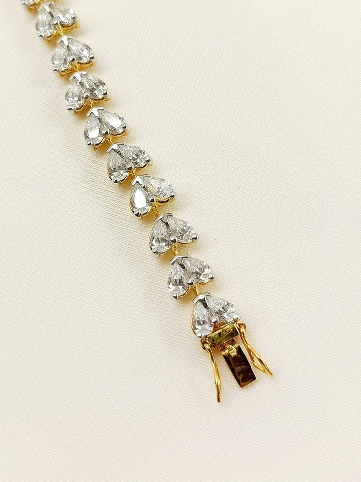Madhuri 92.5 Silver Swarovski Stone Bracelet - House of Sarvati LLC