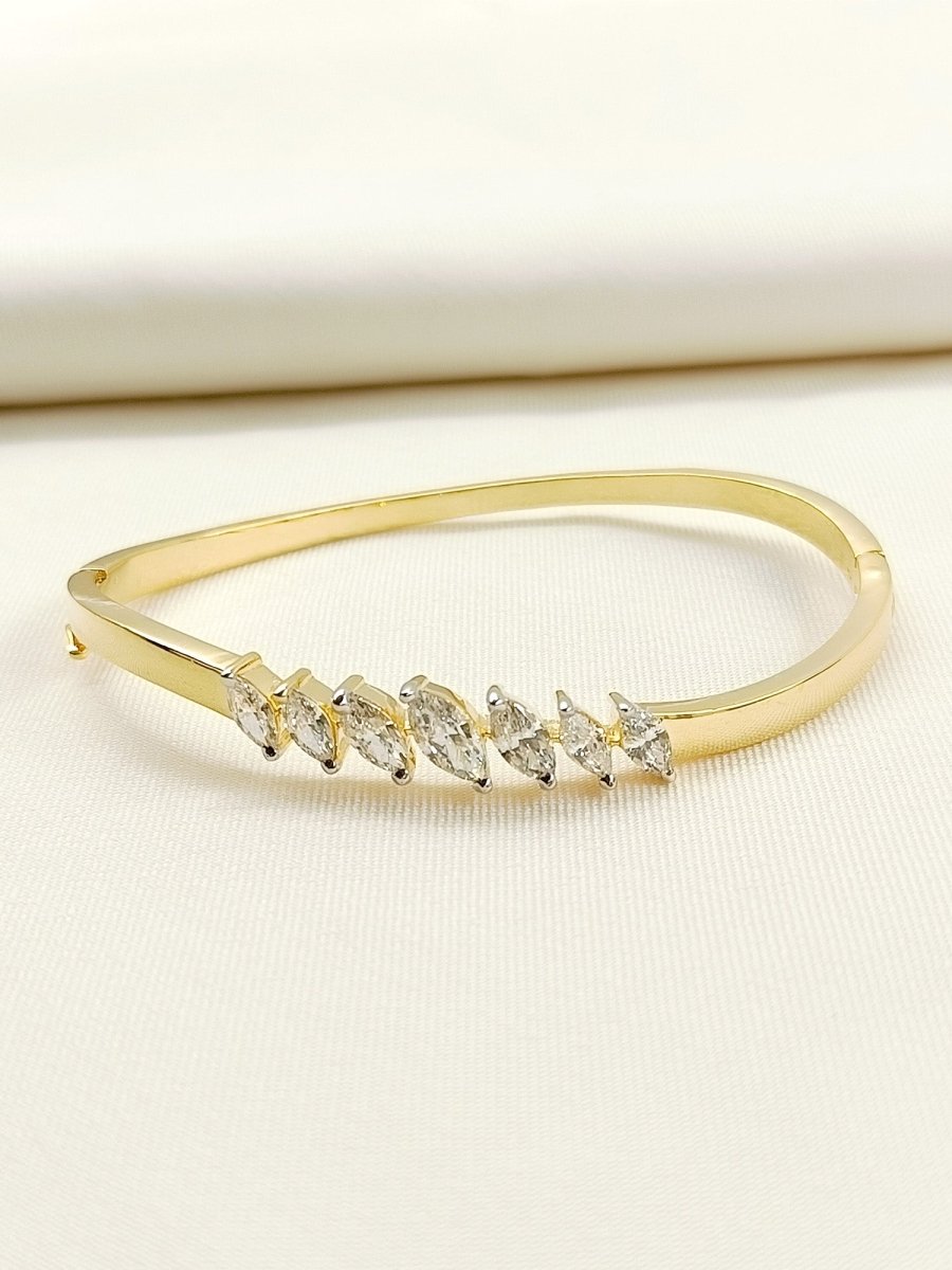 Meera 92.5 Silver Swarovski Stone Bracelet - House of Sarvati LLC