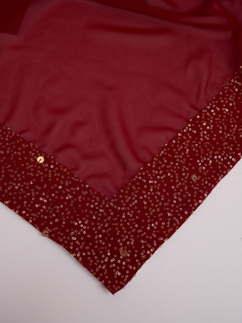 Men's Maroon Georgette Sequin Embroidered Dupatta - view 2