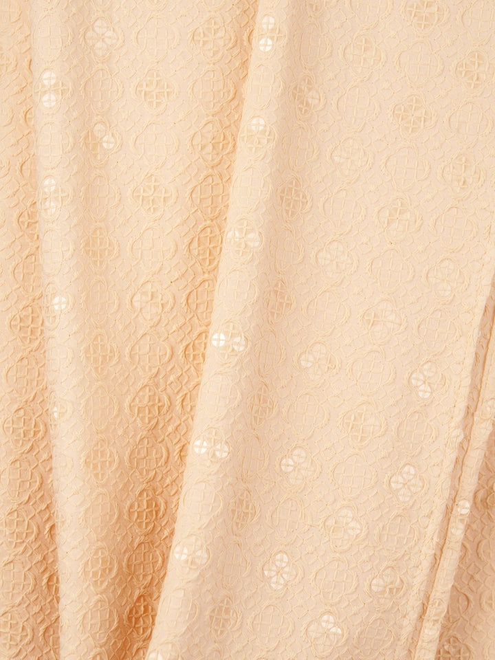 Men's Peach Silk Blend Embroidered Dupatta - view 4