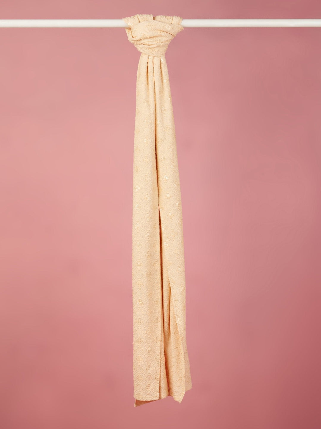 Men's Peach Silk Blend Embroidered Dupatta - view 2