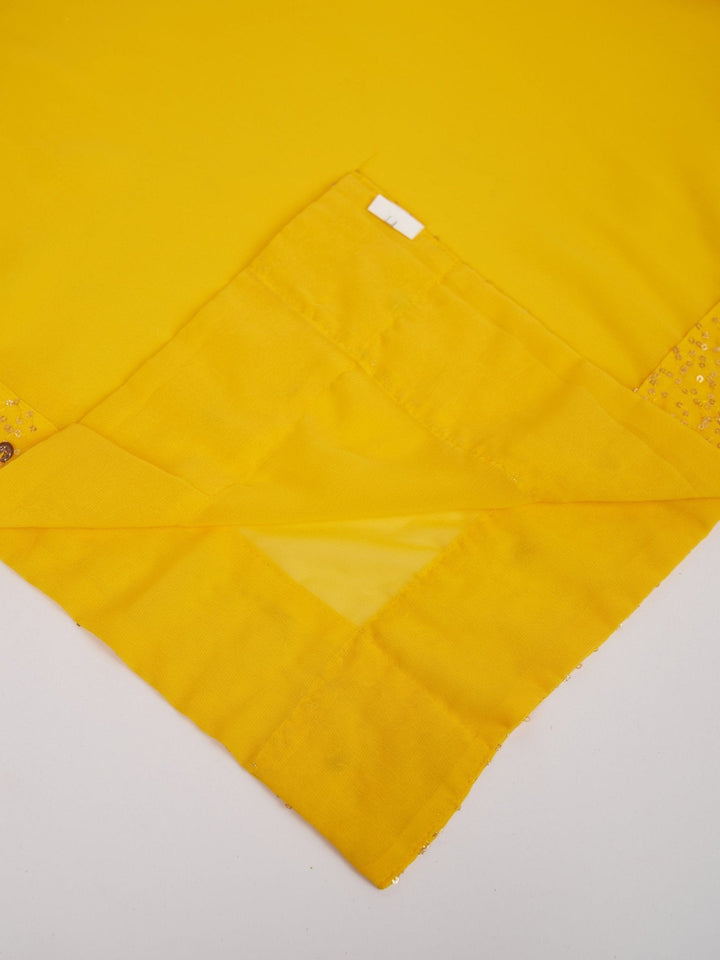 Men's Yellow Georgette Sequin Embroidered Dupatta - view 2