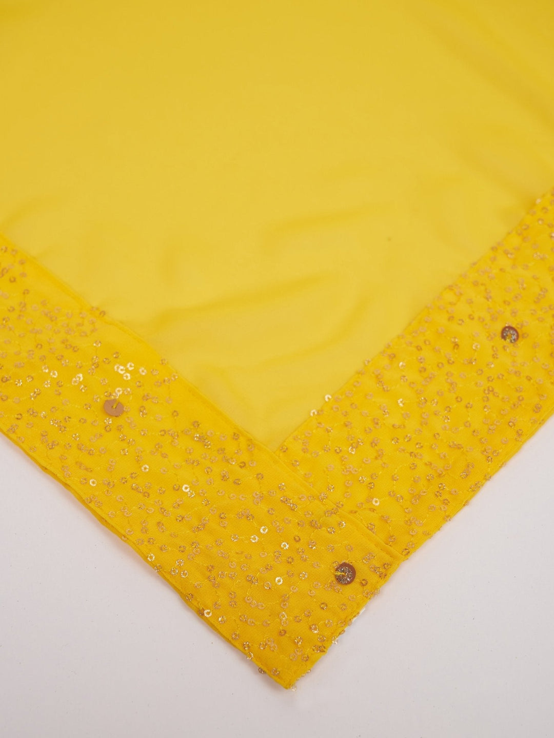 Men's Yellow Georgette Sequin Embroidered Dupatta - view 3