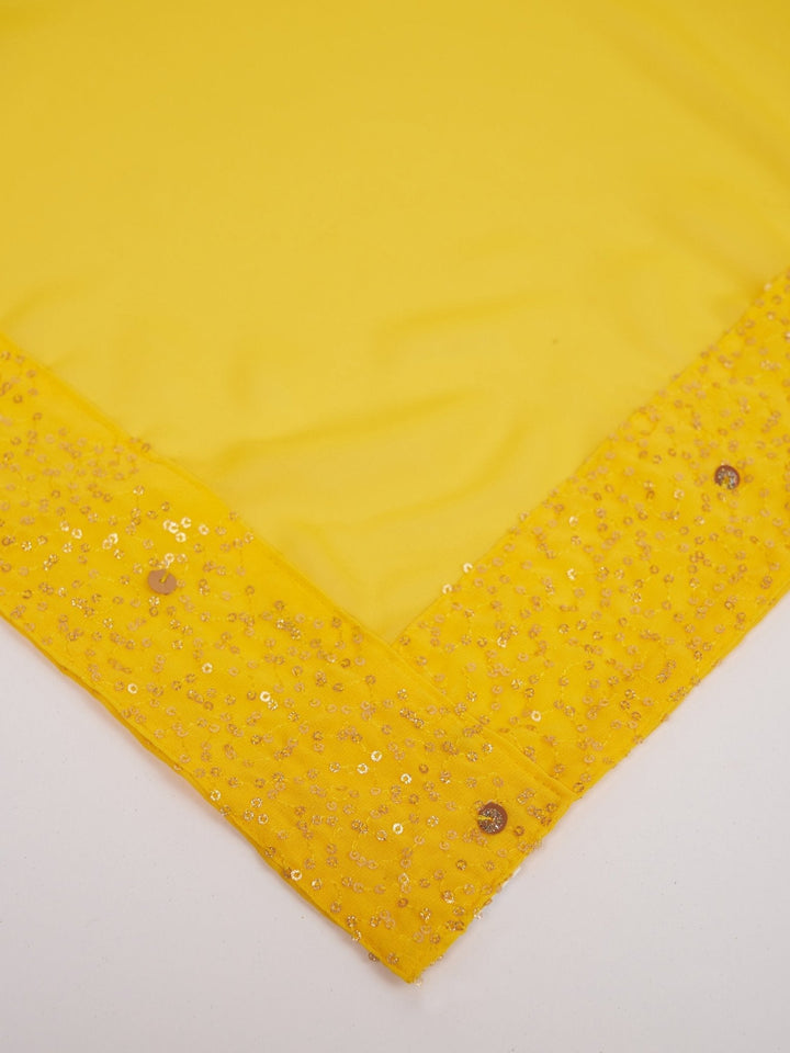 Men's Yellow Georgette Sequin Embroidered Dupatta - view 3