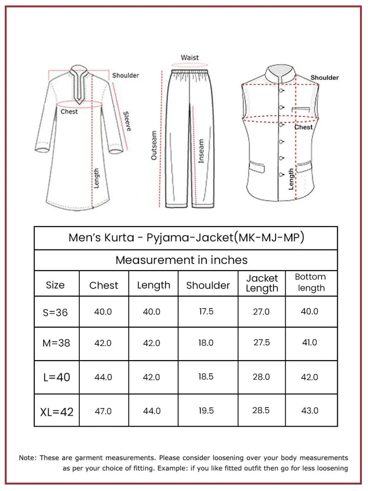 Men's Black Cotton Jacket Kurta and Pyjama Set - House of Sarvati LLC