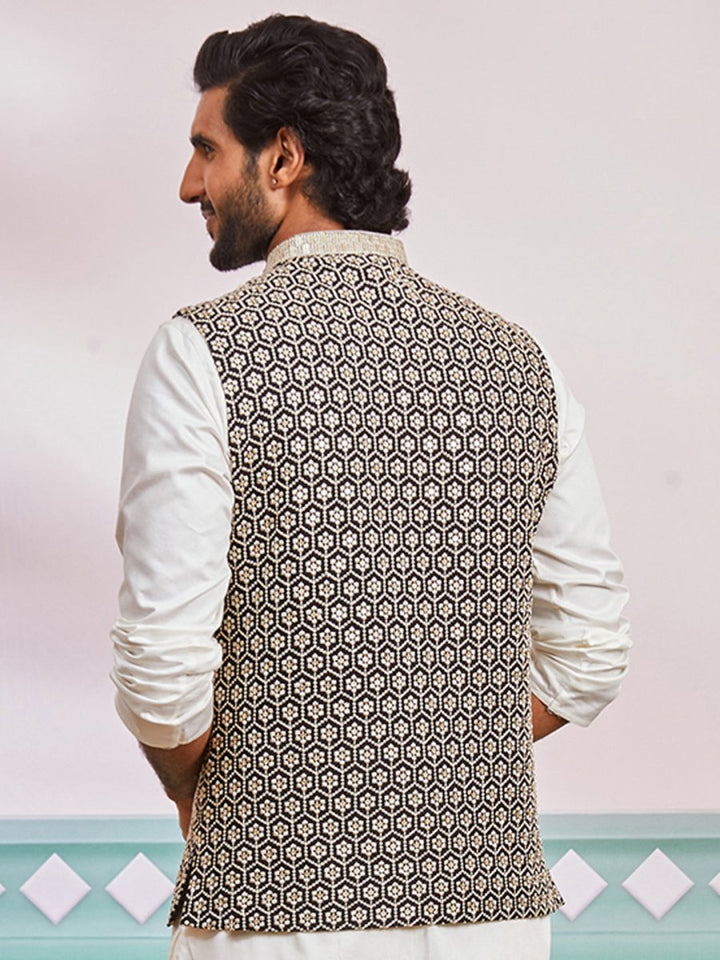 Men's Black Nehru Jacket - House of Sarvati LLC