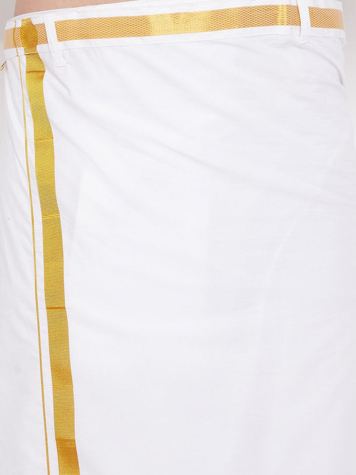 Men's Black Rayon Cotton Kurta And Mundu Set - House of Sarvati LLC