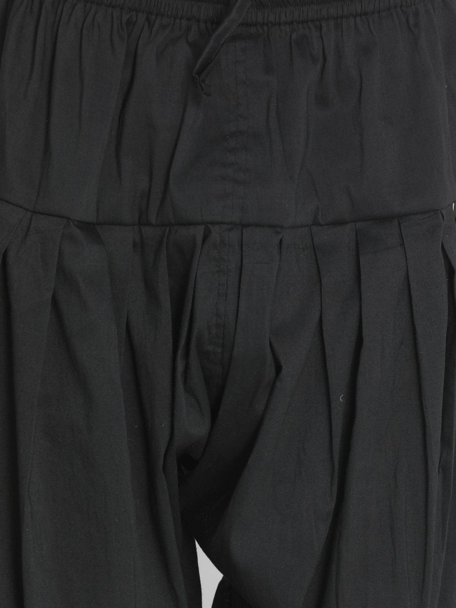 Men's Black Rayon Kurta & Patiala Set - House of Sarvati LLC
