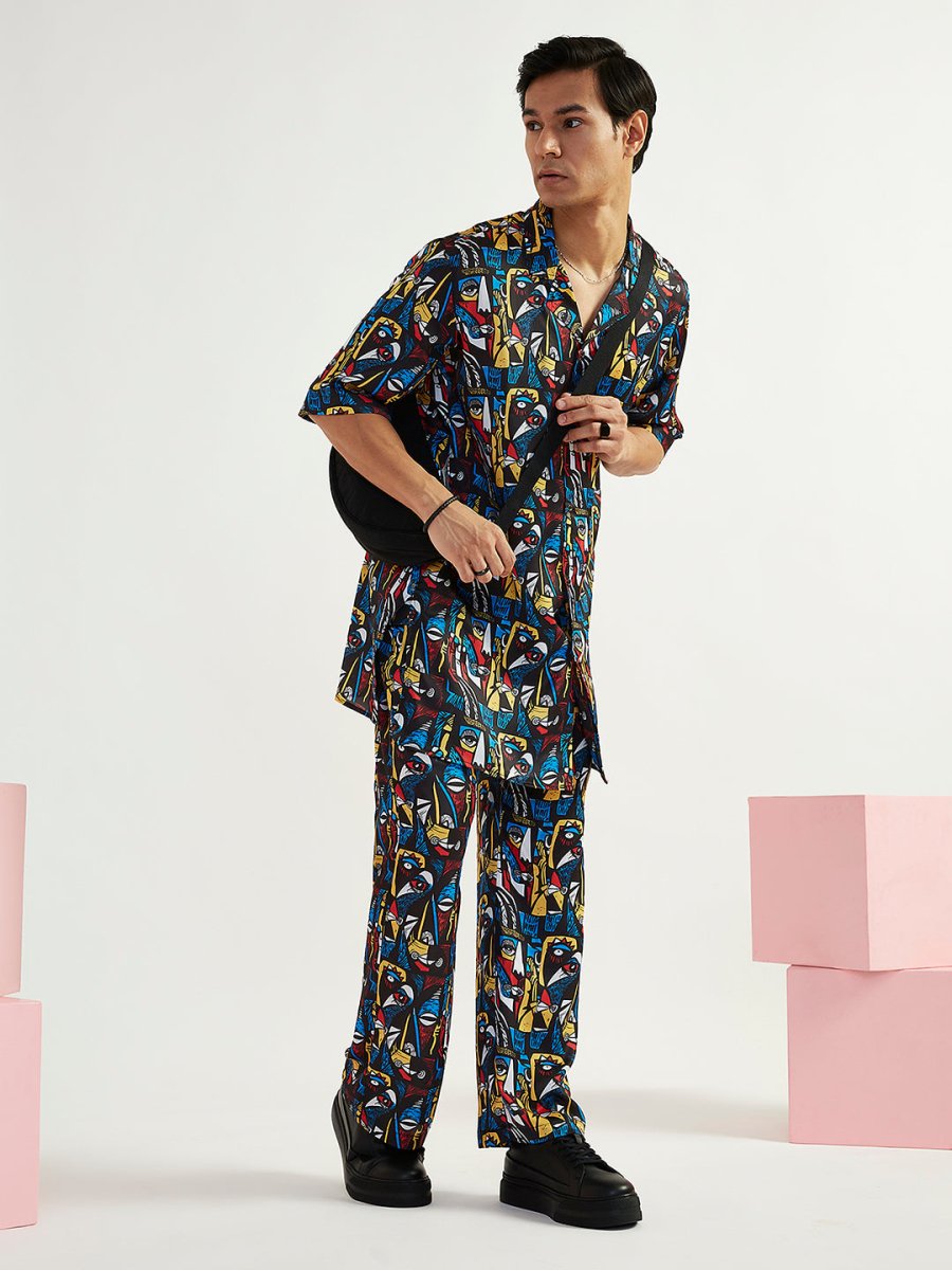 Men's Black Satin Kurta and Pyjama Set - House of Sarvati LLC