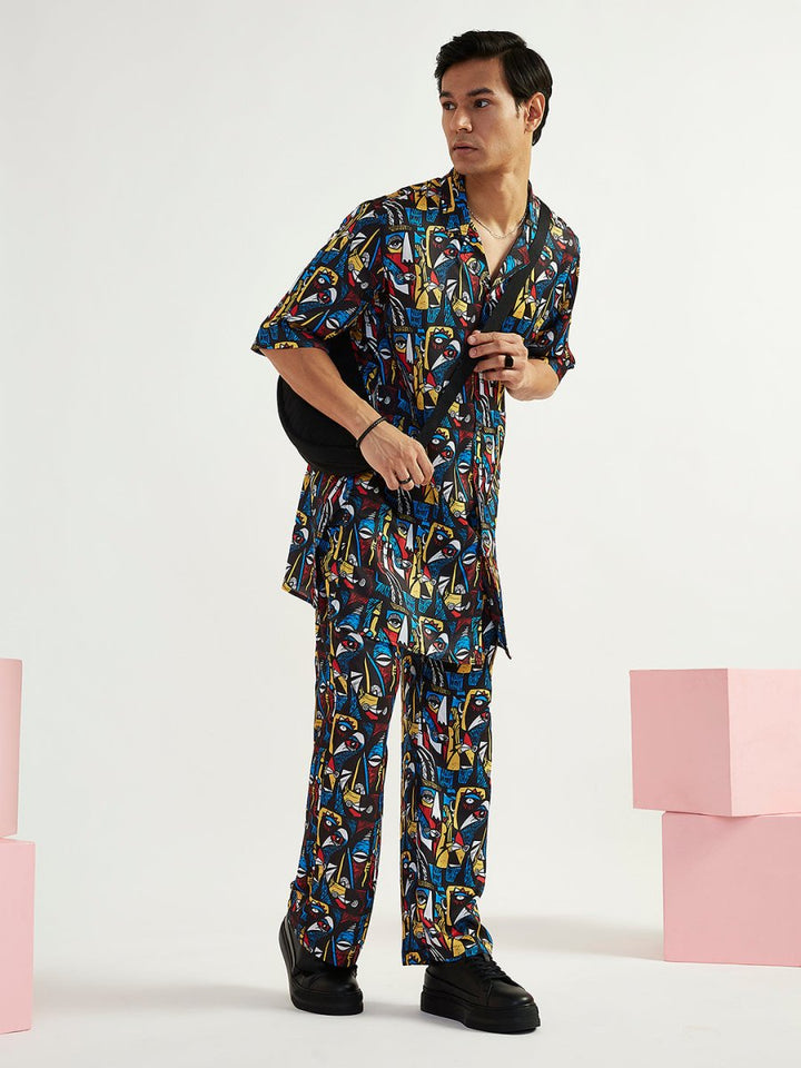 Men's Black Satin Kurta and Pyjama Set - House of Sarvati LLC