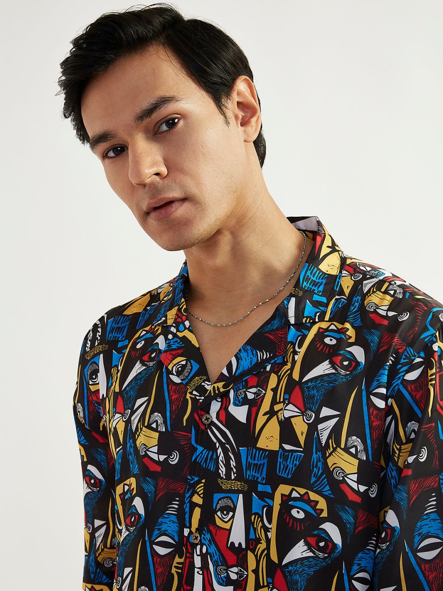 Men's Black Satin Kurta and Pyjama Set - House of Sarvati LLC