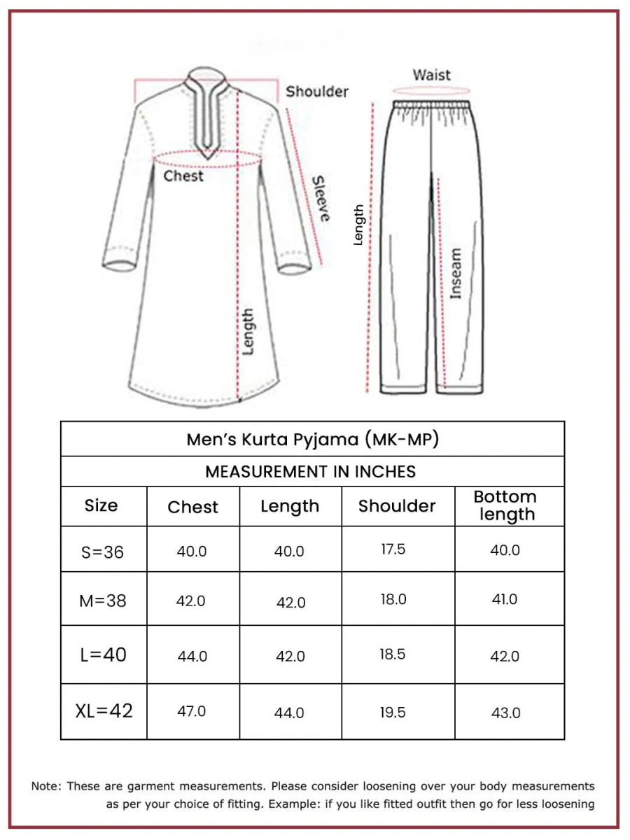 Men's Chiku Cotton Slub Kurta and Pyjama Set - House of Sarvati LLC