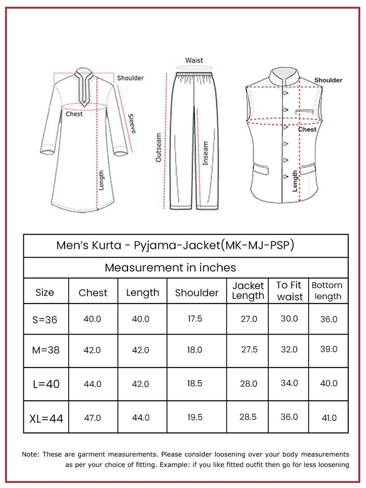 Men's Coffee Brown & White Jacket Kurta Pyjama Set - House of Sarvati LLC