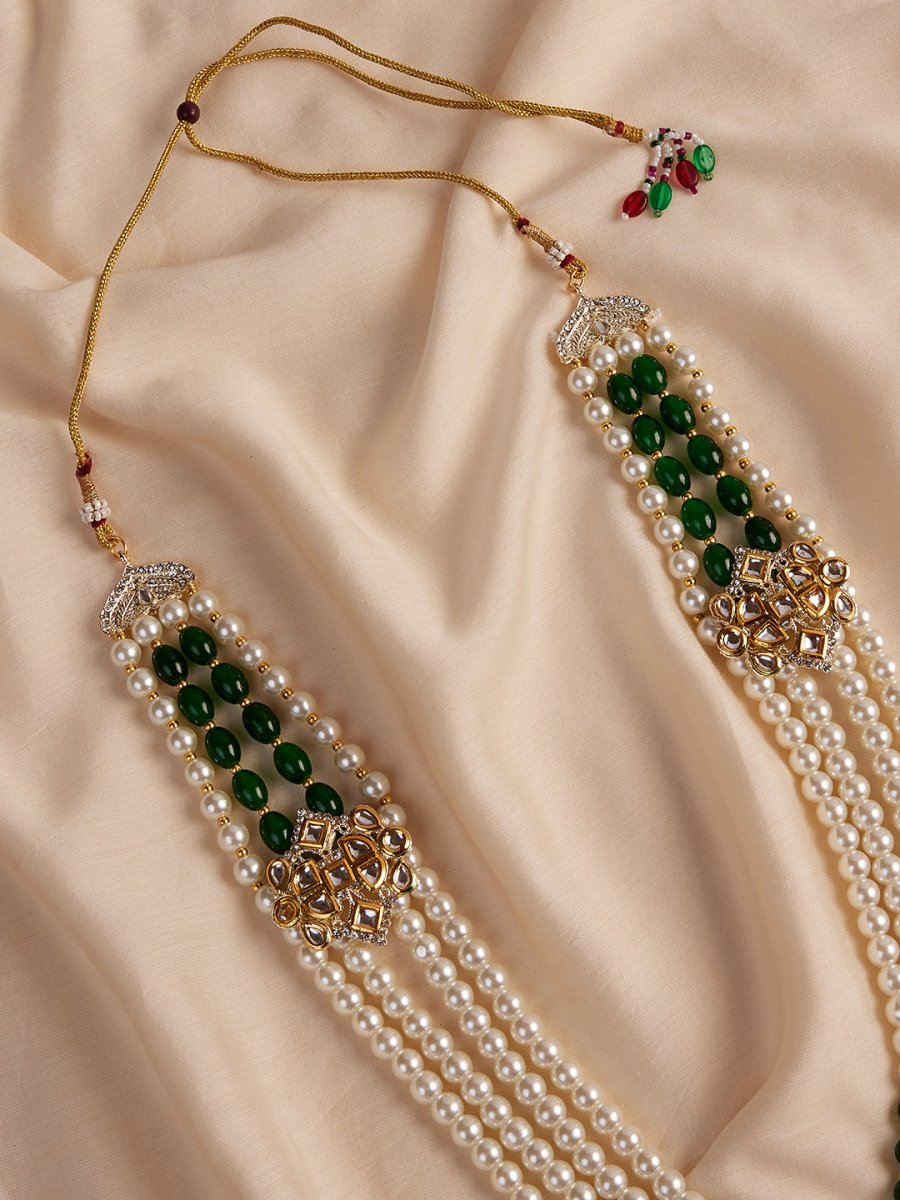 Men's Cream And Green - Mala - House of Sarvati LLC