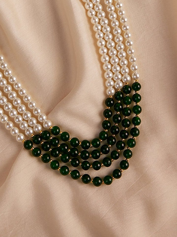 Men's Cream And Green - Mala - House of Sarvati LLC