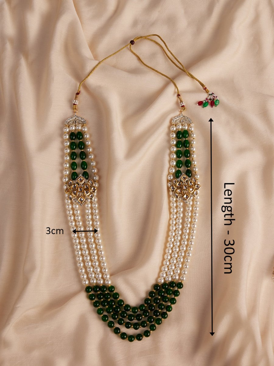 Men's Cream And Green - Mala - House of Sarvati LLC