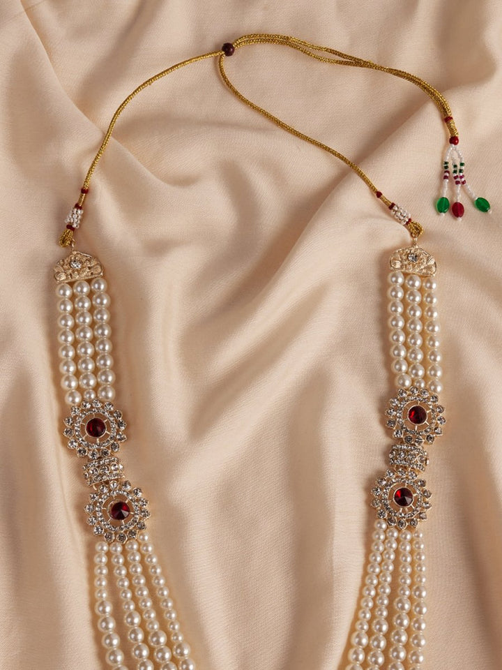 Men's Cream And Maroon - Mala - House of Sarvati LLC
